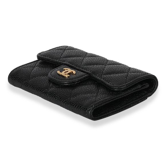 Chanel Black Quilted Caviar Flap Card Holder Wallet - Picture 6 of 7